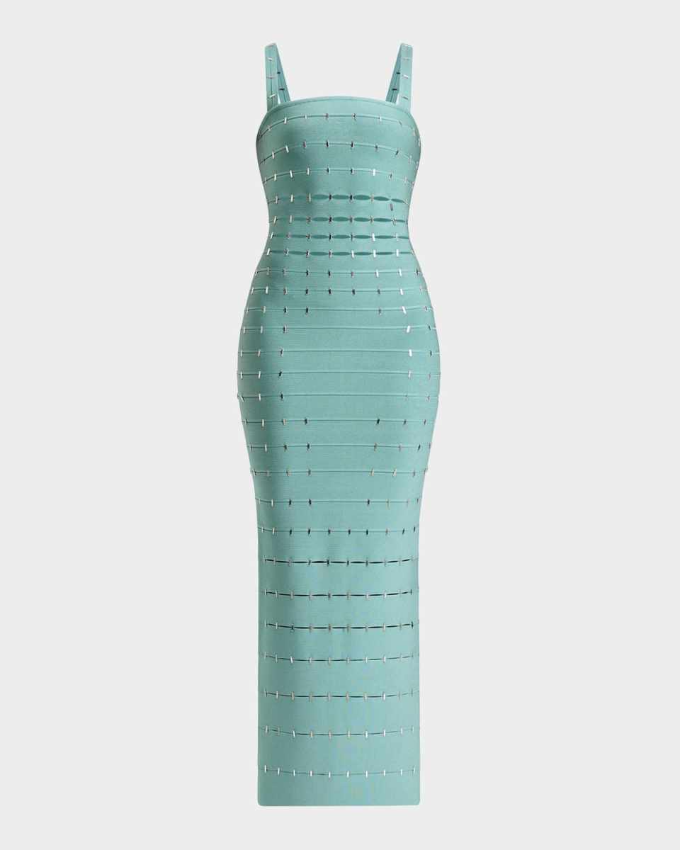 Lillian Sequined Slash Cutout Sleeveless Gown